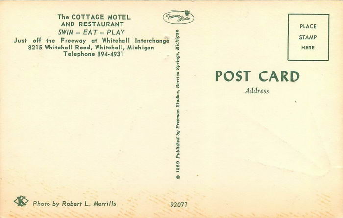 The Cottage Motel and Restaurant - Old Postcard Photo (newer photo)